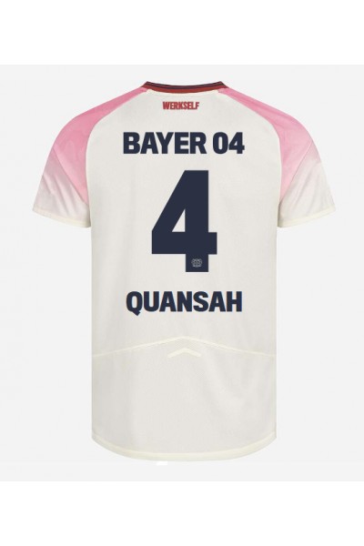 Bayer Leverkusen Jarell Quansah #4 Jalkapallovaatteet Vieraspaita 2025-26 Lyhythihainen Bayer Leverkusen Jarell Quansah #4 Jalkapallovaatteet Vieraspaita 2025-26 Lyhythihainen